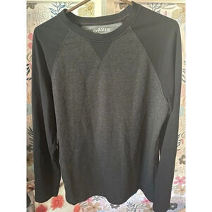 Orvis Men’s Raglan Shirt Rayon Polyester Black Grey Medium Soft